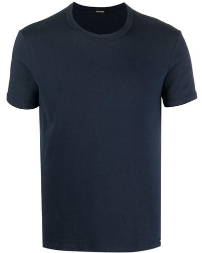 Tom Ford Crew-neck Stretch-cotton T-shirt - Blue