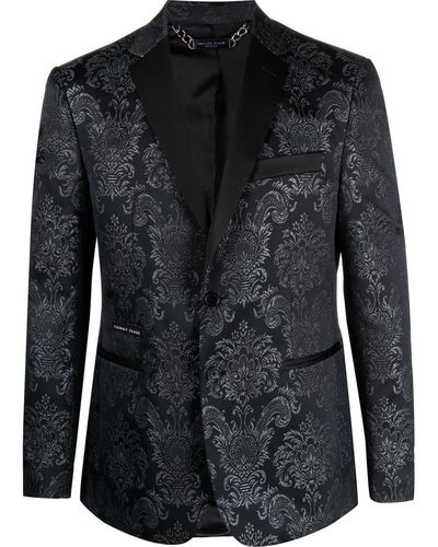 Philipp Plein Baroque-pattern Suit Jacket - Black