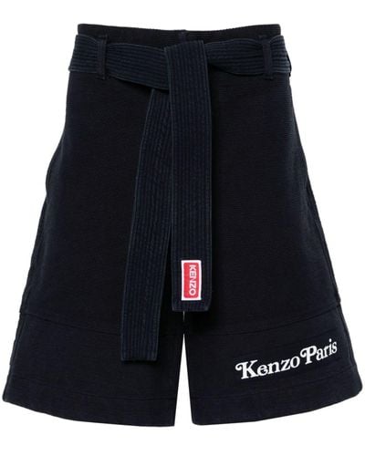 KENZO ロゴパッチ ショートパンツ - ブルー
