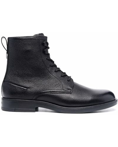 Calvin Klein Lace-up Leather Boots - Black