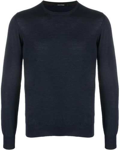 Tagliatore Long-sleeve Fine-knit Jumper - Blue