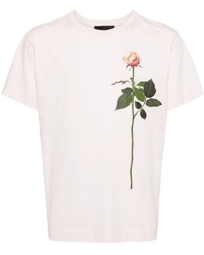Simone Rocha Floral-print Cotton T-shirt - Natural