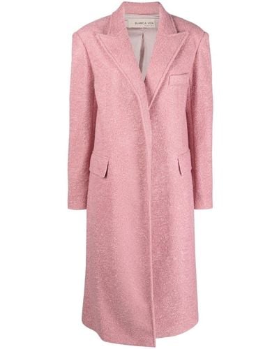 Blanca Vita Camelia Felted Long Coat - Pink