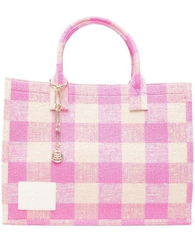Sandro Check-pattern Tote Bag - Pink