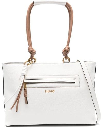 Liu Jo Synthetic Leather Tote Bag With Tassel - White