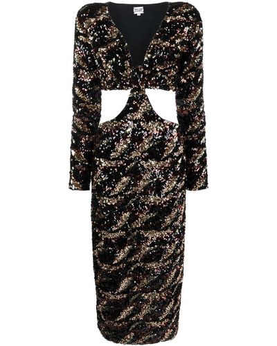 MaryJane Claverol Sequin-embellished Midi Dress - Black