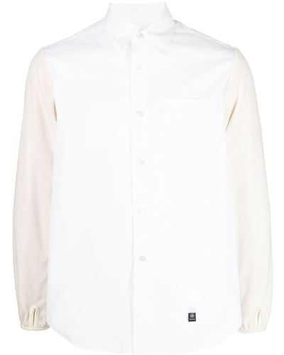 Fumito Ganryu Overhemd Met Vlakken - Wit