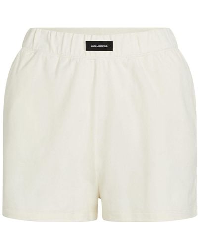 Karl Lagerfeld Shorts mit Logo-Patch - Weiß