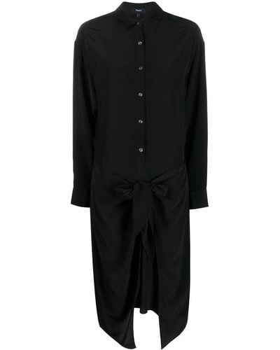 Theory Robe-chemise Sarong à design drapé - Noir