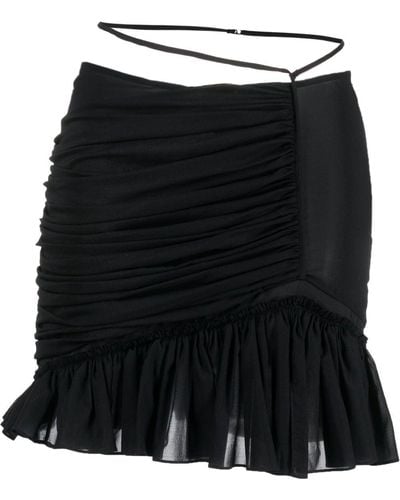 Nensi Dojaka Ruched-detail Mini Skirt - Black