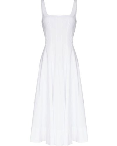 STAUD Scoop-neck Sleeveless Dress - White