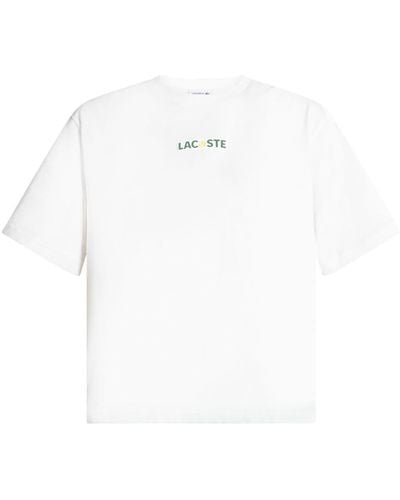 Lacoste Logo-appliquéd Cotton T-shirt - White