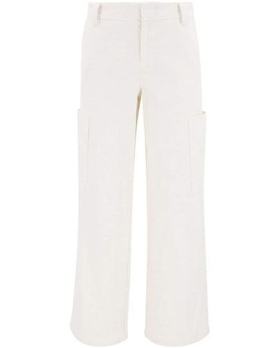 Vince High-waisted Cotton Trousers - White