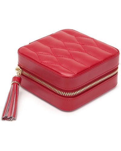 Wolf Quilted Jewelry Box - Red