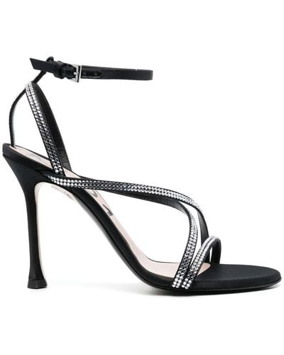 N°21 65mm Crystal-embellished Sandals - Black