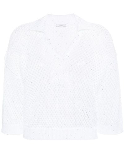 Peserico Sequin-embellished Knitted Jumper - White
