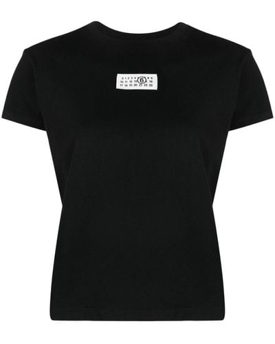 MM6 by Maison Martin Margiela T-shirt en coton à motif signature - Noir