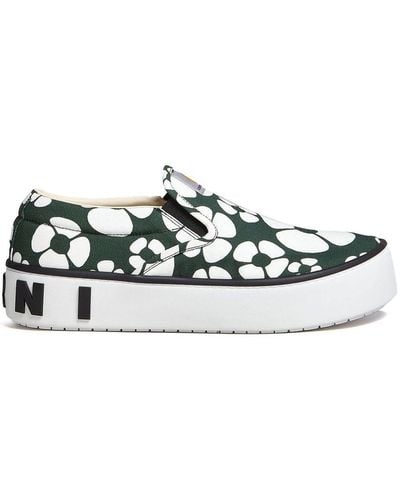 Marni X Carhartt Slip-On-Sneakers mit Blumen - Weiß