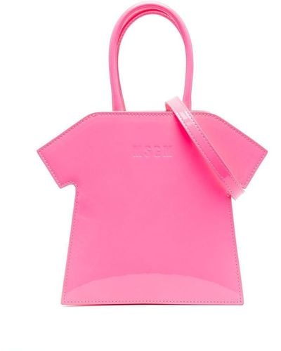 MSGM Bolso shopper con forma de camiseta - Rosa