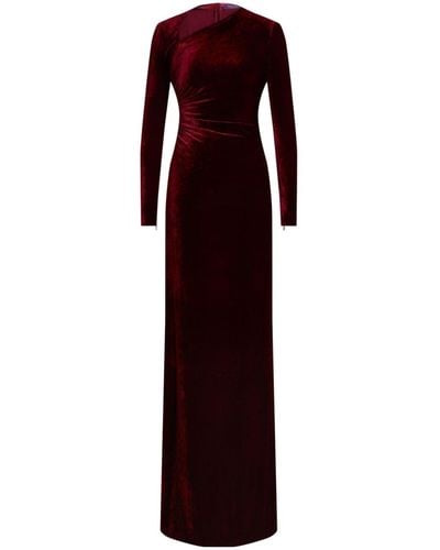Ralph Lauren Collection Kinslee Ruched Velvet Gown - Purple