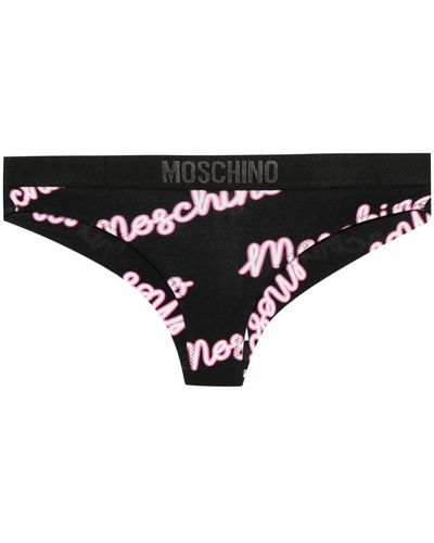 Moschino Slip Met Logoprint - Zwart