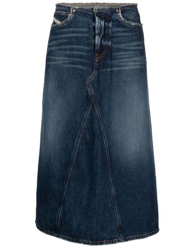 DIESEL Mittellanger De-Pago-S Jeansrock - Blau