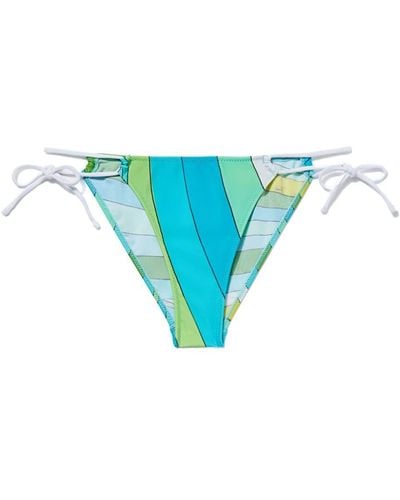 Emilio Pucci Slip bikini con stampa Iride - Blu