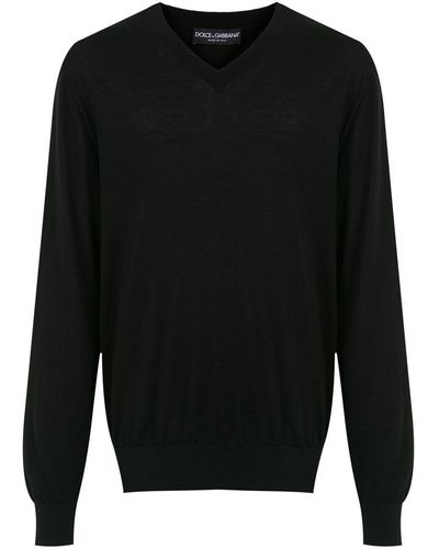 Dolce & Gabbana Cashmere V-neck Sweater - Black