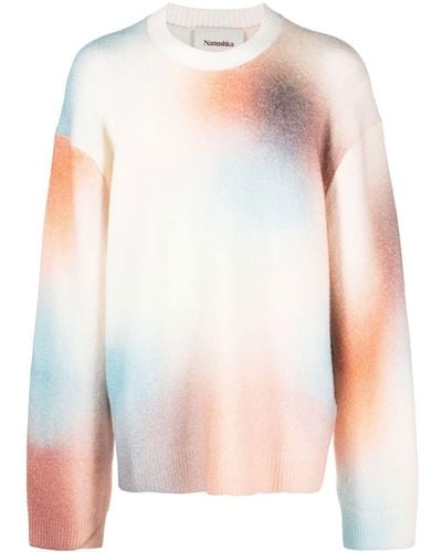 Nanushka Jetse Tie-dye Print Crew Neck Sweatshirt - White