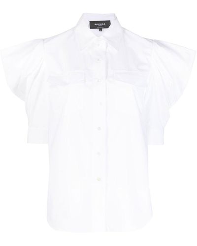 Rochas Puff-sleeves Cotton Blouse - White