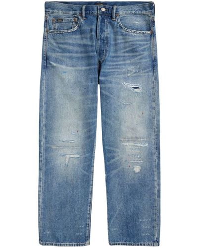 Polo Ralph Lauren Gerade Jeans im Distressed-Look - Blau