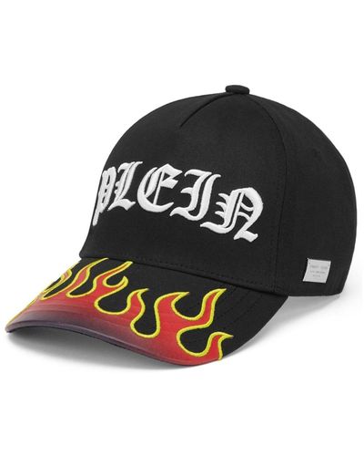 Philipp Plein Flame Logo-embroidered Cap - Black