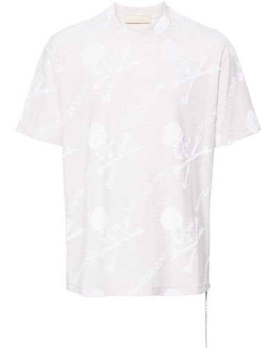 MASTERMIND WORLD T-Shirt mit Totenkopf-Print - Weiß