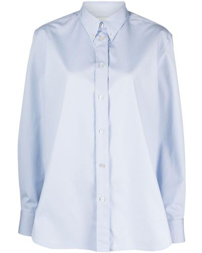 Studio Nicholson Bissett Long-sleeve Cotton Shirt - Blue