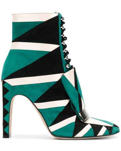 Sergio Rossi Sr1 Lace Up Graphic Boot - Green
