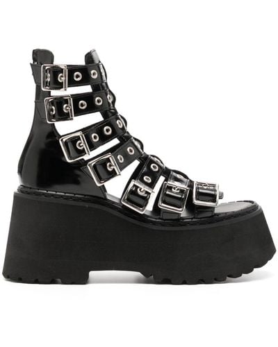 Junya Watanabe Sandalias de plataforma con hebillas - Negro