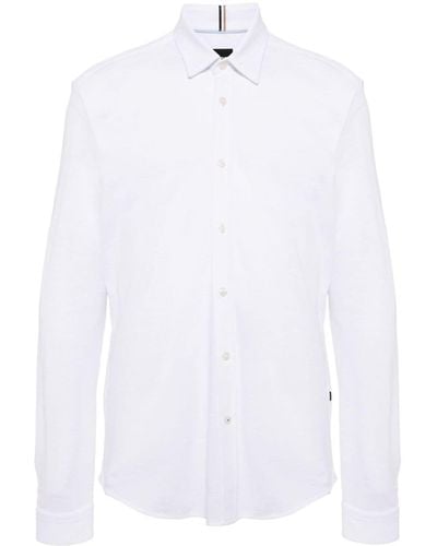 BOSS Camisa Roan Kent de manga larga - Blanco