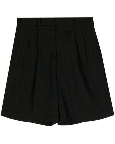 Junya Watanabe Pleat-detail high-waisted shorts - Negro