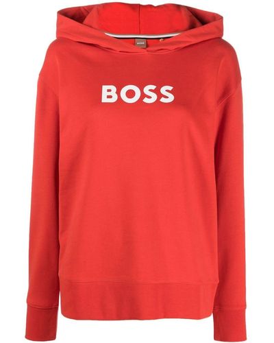 BOSS Logo-print Hoodie - Red