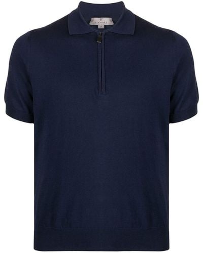 Canali ジップ ポロシャツ - ブルー