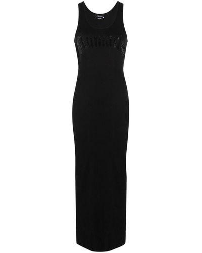 Blumarine Logo-print Maxi Dress - Black