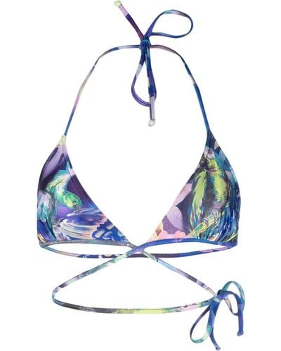 Moschino Bikini mit grafischem Print - Blau