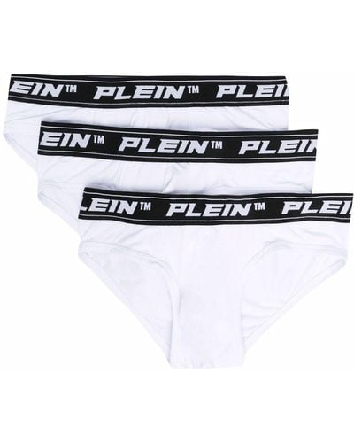 Philipp Plein Three-pack Brief Set - White