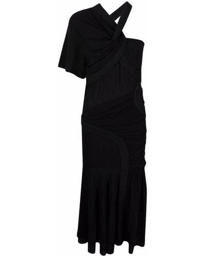 Stella McCartney Asymmetrische Midi-jurk - Zwart