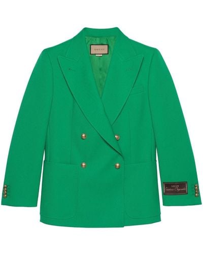 Gucci Double-breasted Suit Jacket - Green