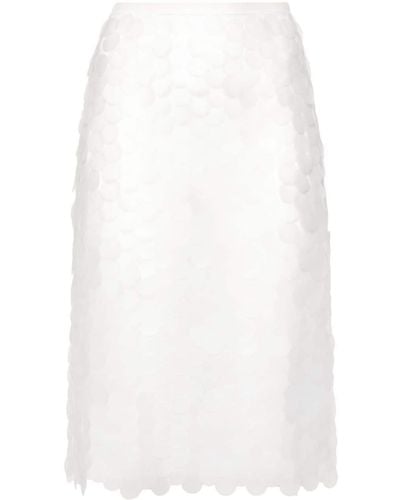 16Arlington Delta Sequinned Midi Skirt - Women's - Nylon/polyurethane - White