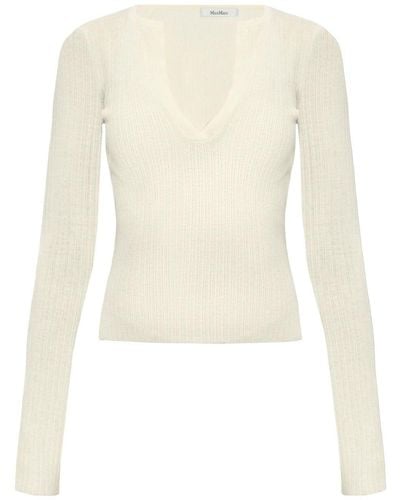 Max Mara Urlo Ribbed-knit Sweater - Natural