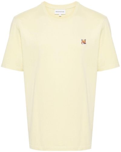 Maison Kitsuné T-Shirt With Fox Head Application - Natural