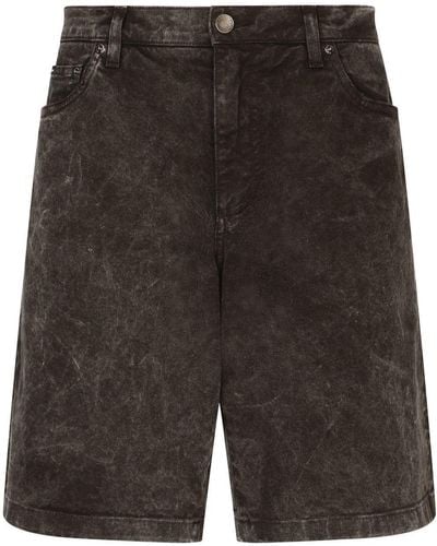 Dolce & Gabbana Pantalones vaqueros cortos de talle medio - Negro
