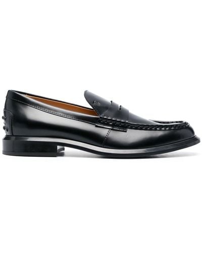 Tod's Leather Penny Loafers - Black